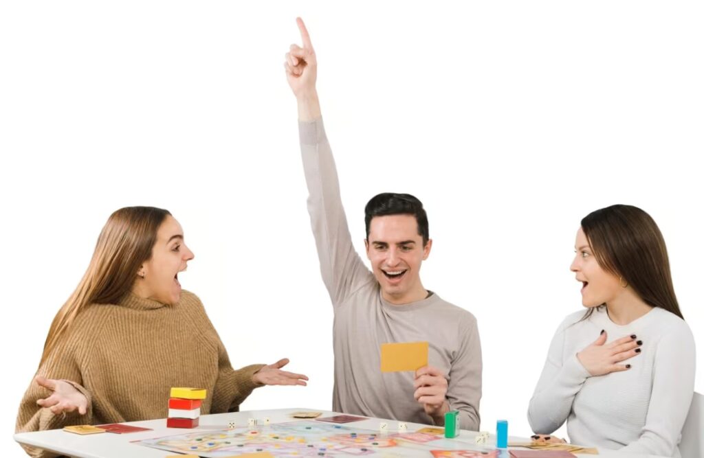 Person saying Bingo at the end of game