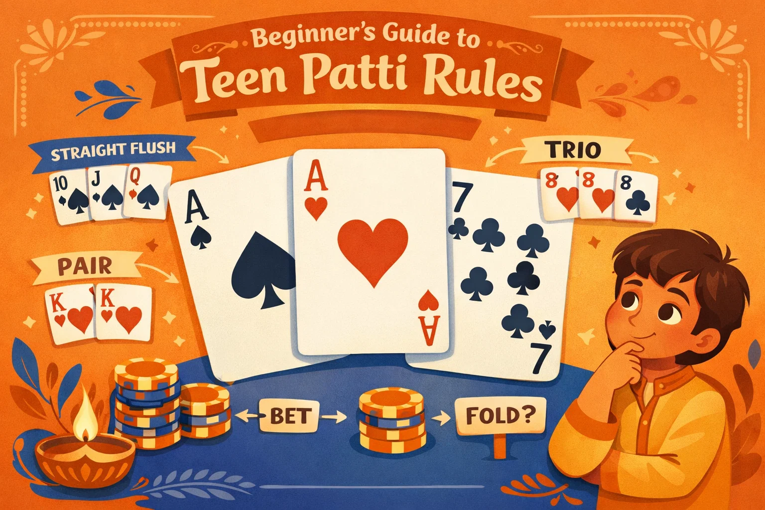 Teen Patti Rules Explained for Beginners: Hands, Betting & Common Mistakes