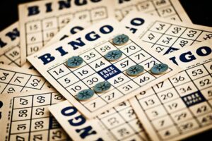 Tambola bingo ticket with numbers